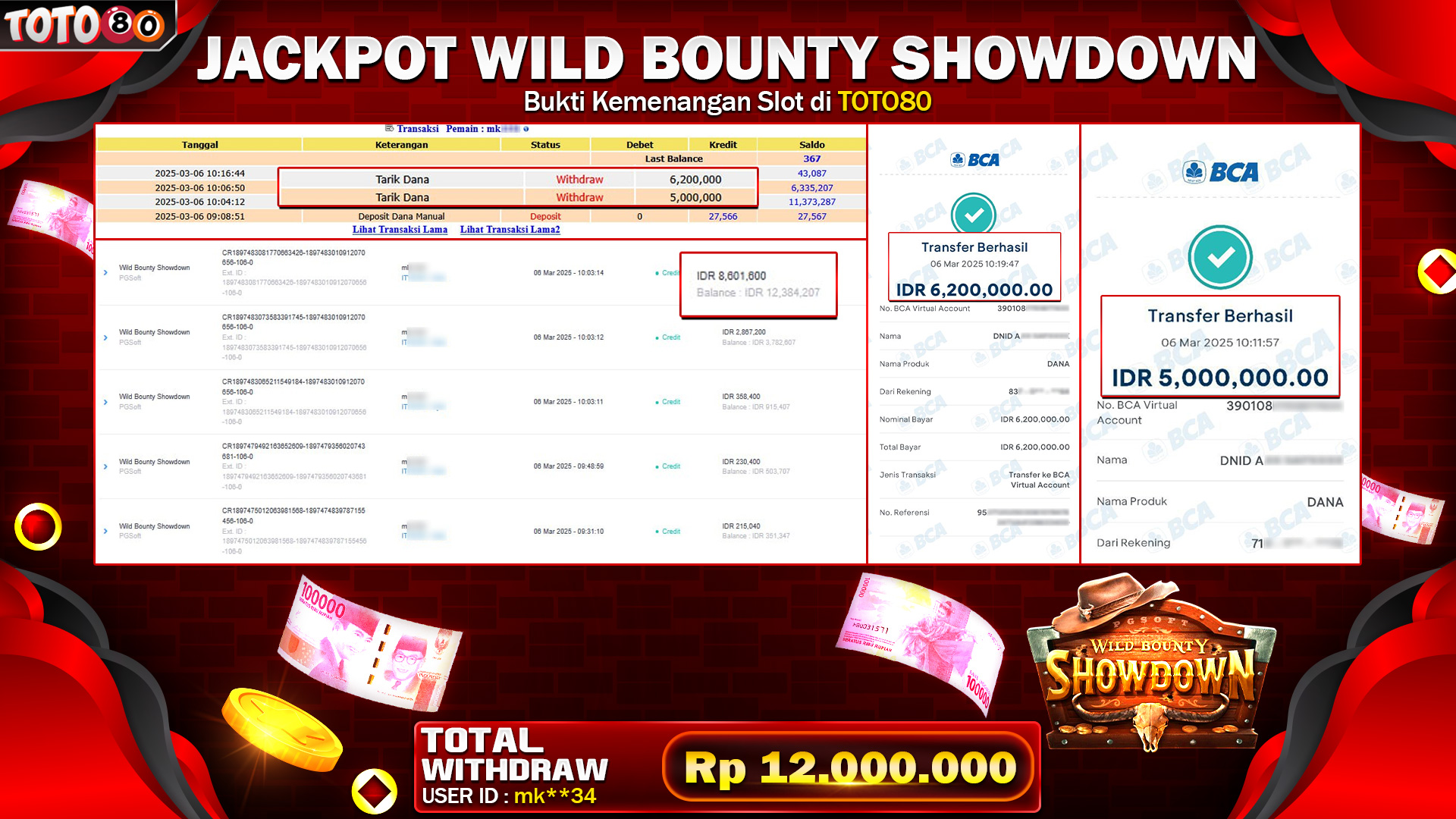 TOTO80 JACKPOT WILD BOUNTY SHOWDOWN Rp.12.000.000,- LUNAS