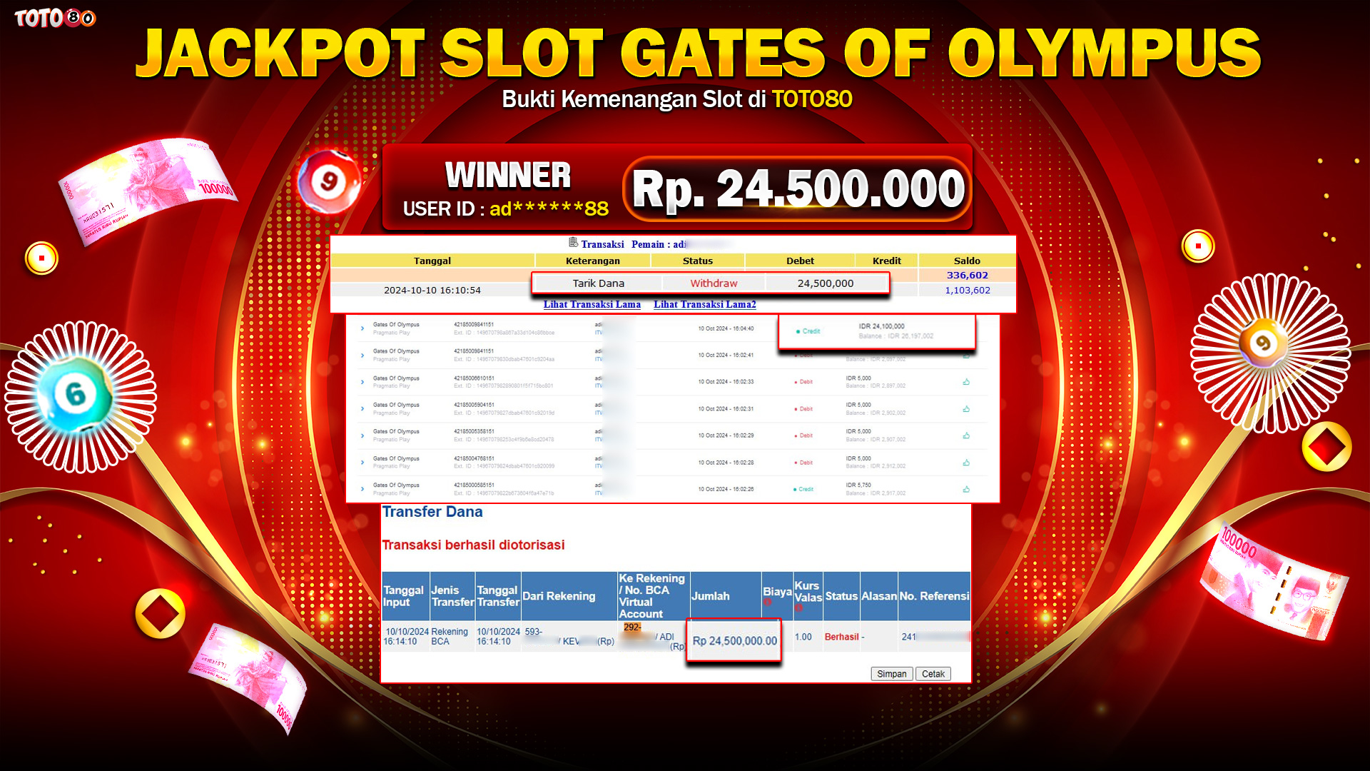 TOTO80 JACKPOT GATES OF OLYMPUS    Rp.24.500.000,- LUNAS
