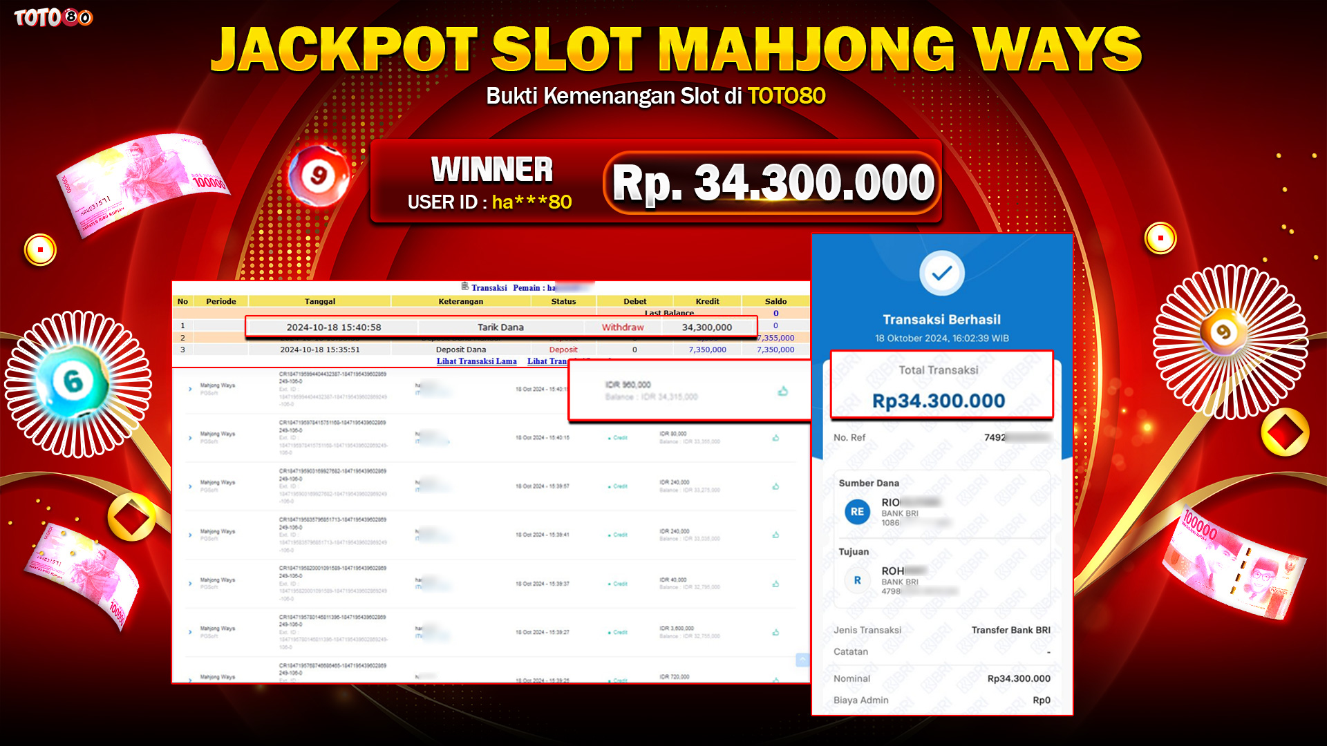 TOTO80 JACKPOT SLOT MAHJONG  WAYS  Rp.34.300.000,- LUNAS