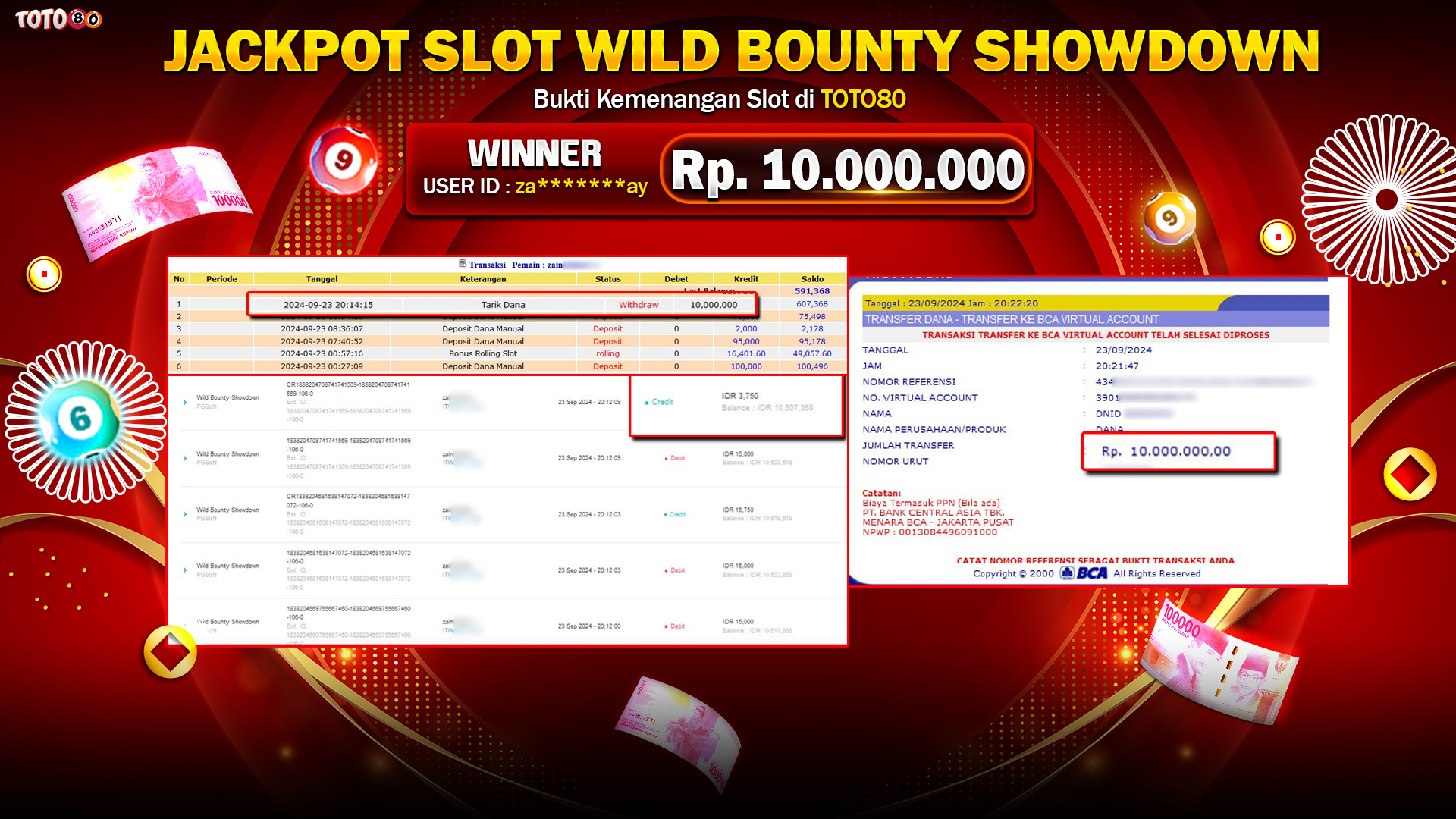 TOTO80 JACKPOT WILD BOUNTY SHOWDOWN Rp.10.000.000,- LUNAS